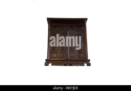 Aged piece of furniture. Indian wooden decorative cabinet Stock Photo