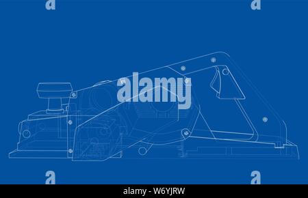 Jointer construction electric tool concept Stock Vector
