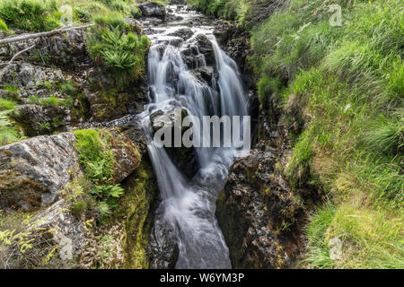 River severn waterfall in Wales, Powys. Locally known as River Severn Break Its Neck Stock Photo