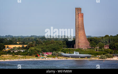 View from sea of the Laboe Naval memorial in Laboe, near Kiel, germany on 25 July 2019 Stock Photo