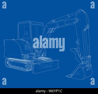 Sketch of Small Treactor with Actor. Vector Stock Vector