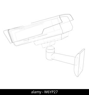 CCTV security camera. Outline drawing Stock Vector Image & Art - Alamy