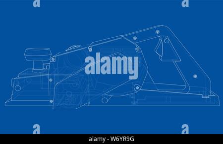 Jointer construction electric tool concept Stock Vector