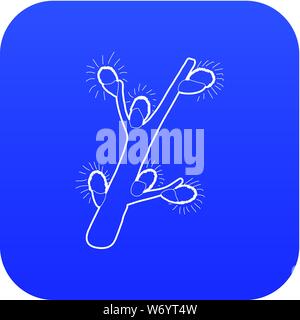 Spring flowering branch icon blue vector Stock Vector