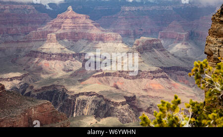Grand Canyon National park, Arizona, United States. Overlook of the red rocks, south rim trail Stock Photo
