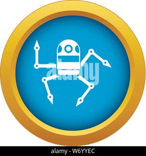 Spider robot icon blue vector isolated Stock Vector
