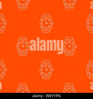 Wristwatch pattern vector orange Stock Vector