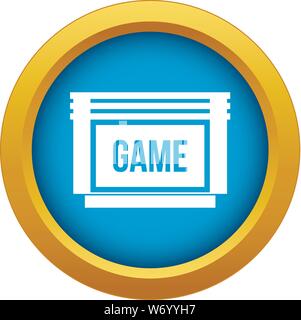 Game cartridge icon blue vector isolated Stock Vector