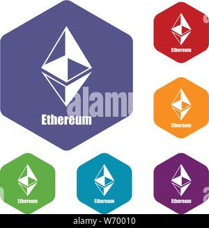 Ethereum icon, simple style Stock Vector
