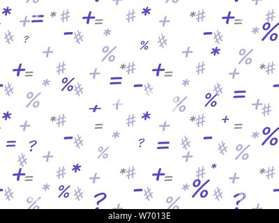 Seamless mathematical symbols pattern. Repeated math design elements. eps10 Stock Vector