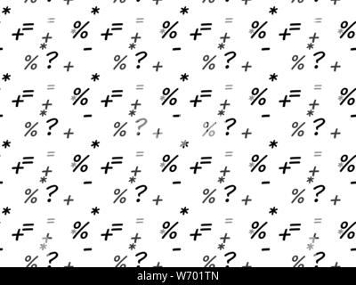 Seamless mathematical symbols pattern. Repeated math design elements. eps10 Stock Vector