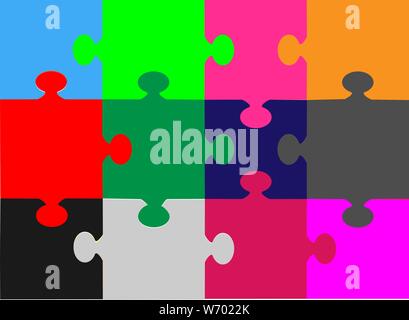 Background with multicolor puzzle Vector illustration eps 10 Stock Vector
