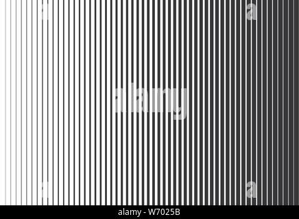 Vertical speed line halftone pattern thick to thin. Vector illustration. Stock Vector