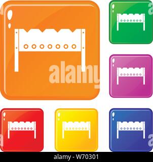 Brazier icons set vector color Stock Vector