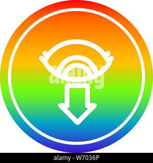 staring eye circular icon with rainbow gradient finish Stock Vector ...