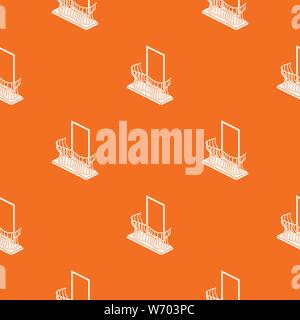 Stylish balcony pattern vector orange Stock Vector