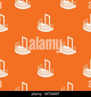 Balcony door pattern vector orange Stock Vector