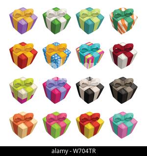 big collection og gift boxes Stock Vector