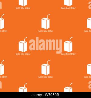 Juice box straw pattern vector orange Stock Vector