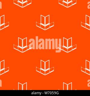 Corner glass balcony pattern vector orange Stock Vector