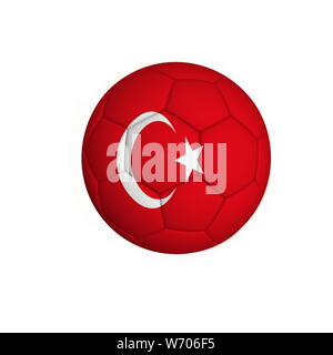 Soccer ball with the flag of Turkey isolated on a white background Stock Photo