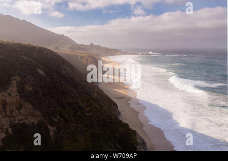 Rugged California coastline in the fall Stock Photo