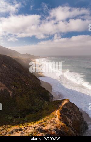 Rugged California coastline in the fall Stock Photo