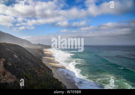 Rugged California coastline in the fall Stock Photo