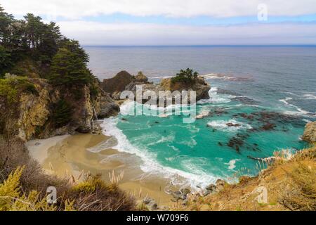 Rugged California coastline in the fall Stock Photo