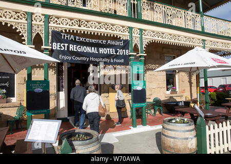 Historic Australian pub, the Richmond Arms Hotel in the village of Richmond in Tasmania,Australia Stock Photo