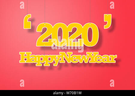 happy New Year 2020 greeting card Stock Photo
