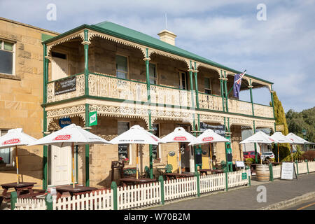 Historic Australian pub, the Richmond Arms Hotel in the village of Richmond in Tasmania,Australia Stock Photo