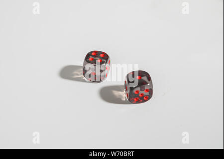 Dice on a white background. Not isolate. Stock Photo