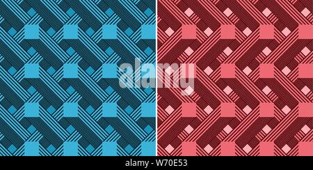 Set of seamless background. Abstract geometric patterns vector illustration Stock Vector