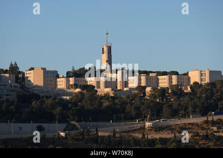 View of the Hebrew University of Jerusalem, Israel's second-oldest university, established in 1918 situated on Mount Scopus, Jerusalem Israel Stock Photo