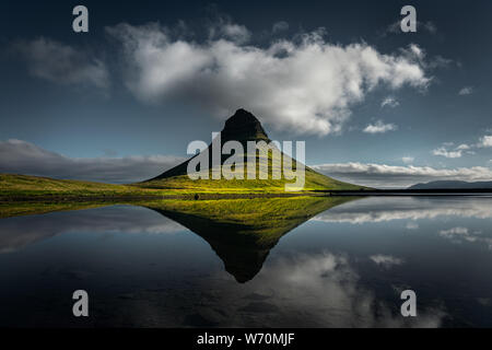 Kirkjufell is one of the most popular mountains in Iceland. Stock Photo