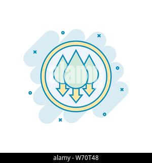 Humidity icon in comic style. Climate vector cartoon illustration on white isolated background. Temperature forecast business concept splash effect. Stock Vector