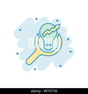 Insight icon in comic style. Bulb vector cartoon illustration on white ...