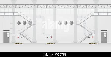 Factory interior with door closed vector illustration Stock Vector