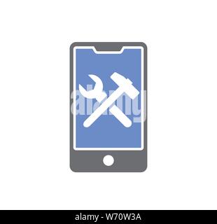 Smartphone service related icon on background for graphic and web design. Simple illustration. Internet concept symbol for website button or mobile Stock Vector