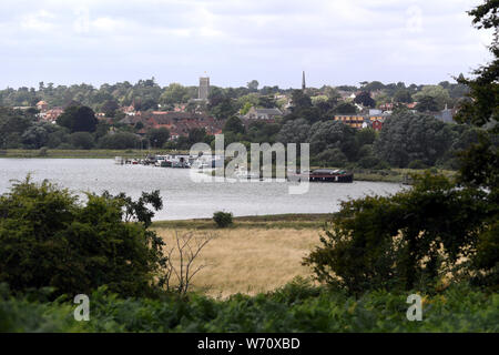 EMBARGOED TO 0001 MONDAY AUGUST 5 A view of the River Deben from the National Trust's Sutton Hoo site in Suffolk, which has undergone a ??4 revamp. Stock Photo
