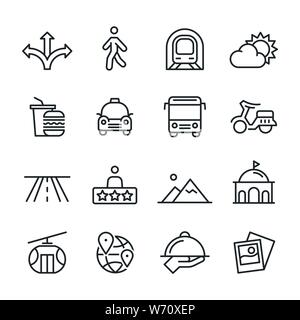 Vector icons set of travel. Stock Vector