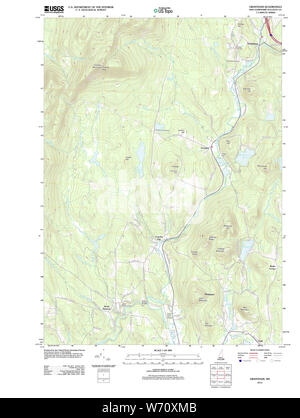 USGS TOPO Map New Hampshire NH Grantham 20120709 TM Restoration Stock Photo