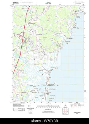 USGS TOPO Map New Hampshire NH Hampton 20120718 TM Restoration Stock Photo