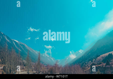 Panorama of Ala Archa Valley, Kyrgyzstan Stock Photo