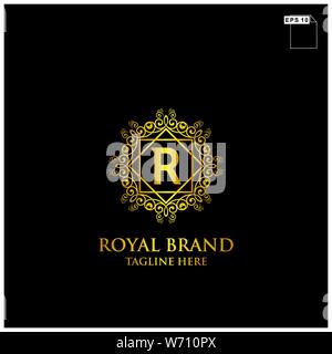 royal brand logo design luxury and elegant concept vector Stock Vector