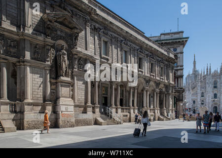 Milan, Italy - 30 June 2019: View of Camera di commercio, Palazzo Giureconsulti Stock Photo
