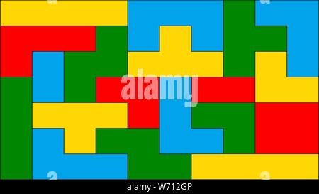 Vector seamless pattern with tetris elements. Stock Vector