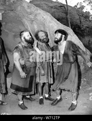 MOE HOWARD LARRY FINE and JOE De RITA as CURLY JOE in THE THREE STOOGES MEET HERCULES 1962 director Edward Bernds Normandy Productions / Columbia Pictures Stock Photo