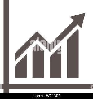 simple flat financial growth chart icon or symbol vector illustration Stock Vector
